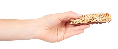 El ile sağlıklı granola, enerji, spor, Kahvaltı ve protein bar.