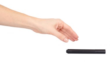 Keçeli kalem marker, çizim veya writinng hareketi ile el.