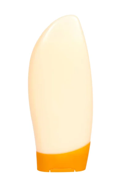 Пластиковая косметическая бутылка, шампунь и гель для мыла . — стоковое фото