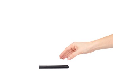 Keçeli kalem marker, çizim veya writinng hareketi ile el.