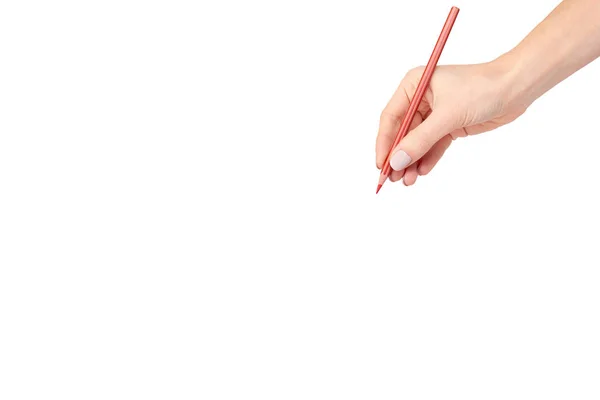 연필, 그림 또는 writinng 제스처와 손. — 스톡 사진