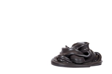 Çocuklar, şeffaf komik oyuncak için siyah çamur.