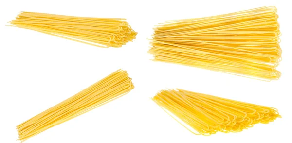 Spaghettis dorés crus, ensemble et collection. Isolé — Photo