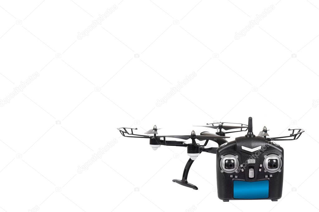 Remote control drone, fun toy for kids, air sport game.
