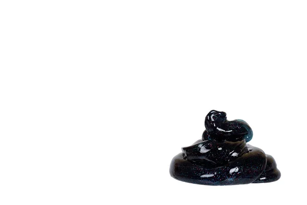 Zwarte slime speelgoed voor kinderen, glitters en goo. — Stockfoto