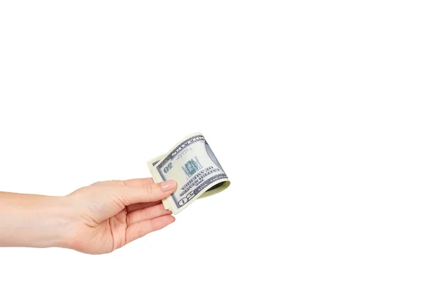 Hand with US dollars, concept of bribes and corruption. — Stock Photo, Image