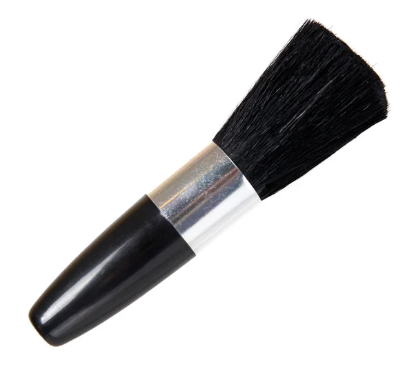 Brosse de maquillage pour les yeux noirs. Image de fond isolée — Photo