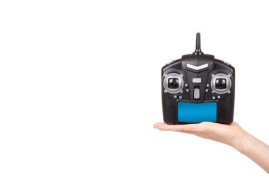 El dron, anten ile Rc için siyah uzaktan kumanda ile