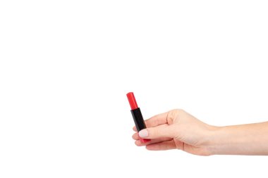 El ile kırmızı Melisa ruj, dudak Bakımı ve güzellik