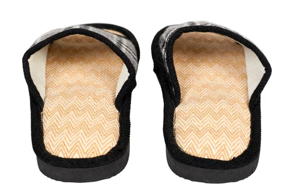 Çizgili pamuklu terlik, çocuk ayakkabısı. Yalıtılmış arka plan — Stok fotoğraf