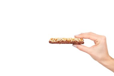 El ile sağlıklı granola, enerji, spor, Kahvaltı ve protein bar.