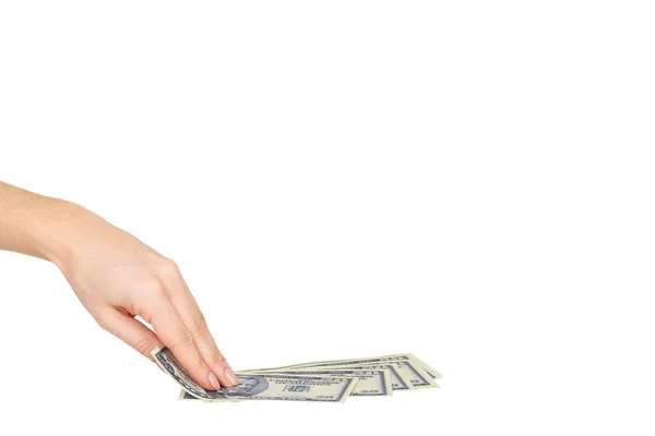 Hand with US dollars, concept of bribes and corruption. — Stock Photo, Image