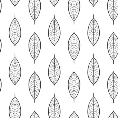 Yaprak. Doodle ve kroki tarzında vektör kavramı. T-shirt, kartpostallar üzerine baskı için el çizilmiş çizim.