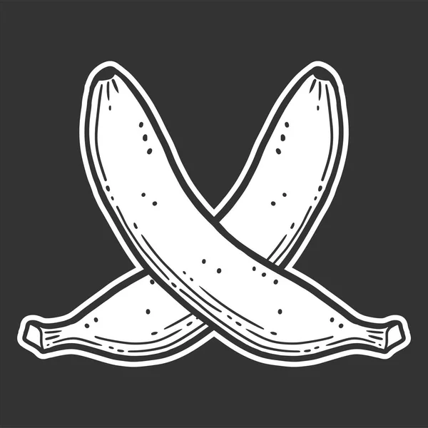 Plátano dulce orgánico. Concepto vectorial en estilo doodle y sketch . — Vector de stock