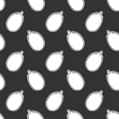 Taze çiğ patlıcan. Doodle ve kroki tarzında vektör konsepti.