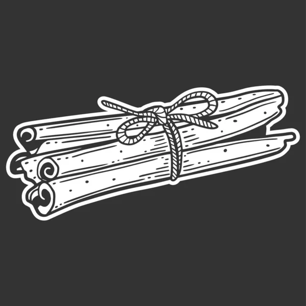 Des bâtonnets de cannelle. Concept vectoriel dans le style doodle et sketch . — Image vectorielle