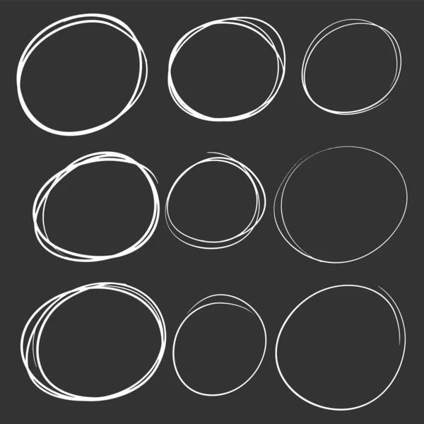 Hand drawn circles set, different framesm bubbles. — Stock Vector