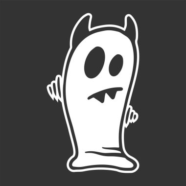 Hayalet. Doodle ve çizim stilinde vektör kavramı.