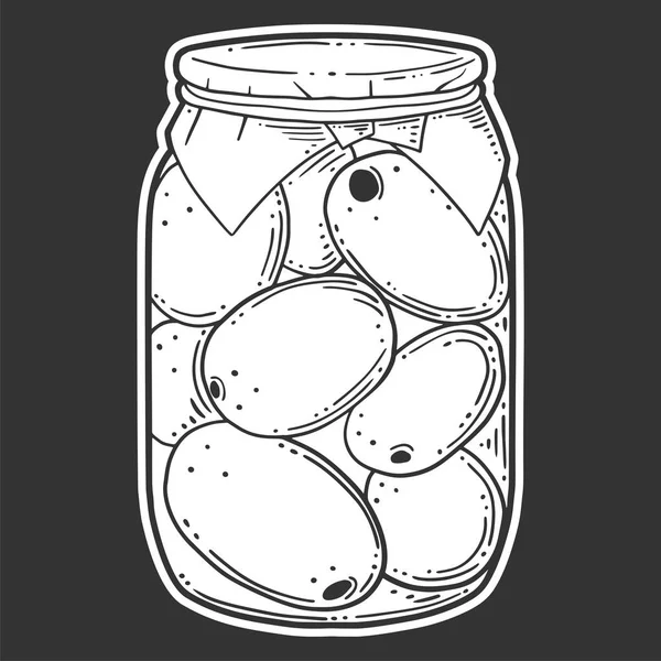 Conservación de tometoes enlatados. Concepto vectorial en estilo doodle y sketch . — Archivo Imágenes Vectoriales