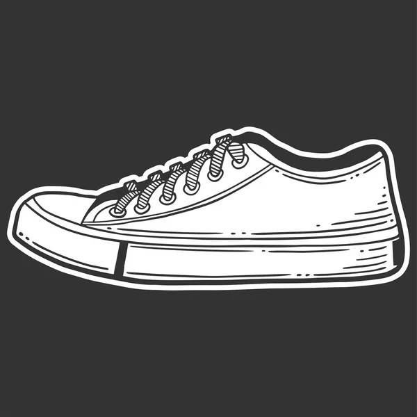Sneakers schoenen. Vector concept in Doodle en sketch stijl. — Stockvector