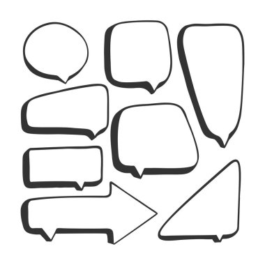 Konuşma Bubble el çizilmiş. Doodle tarzında vektör kavramı