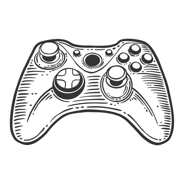 Gamepad. Vector concept in doodle and sketch style. Hand drawn illustration for printing on T-shirts, postcards. — Stock Vector