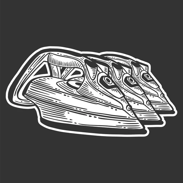 Ijzer. Vector concept in Doodle en sketch stijl. Hand getekende illustratie voor het afdrukken op T-shirts, ansichtkaarten. — Stockvector