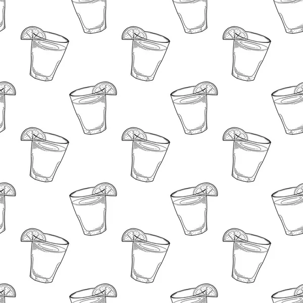 Tazza di limonata con fetta di limone. Concetto vettoriale in stile doodle e sketch. Illustrazione disegnata a mano per la stampa su magliette, cartoline . — Vettoriale Stock