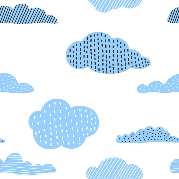 Cute hand drawn clouds, childish print. Best for t-shirt, poster, wrapping paper, decoration. Vector illustration in scandinavian style. — Stock Vector