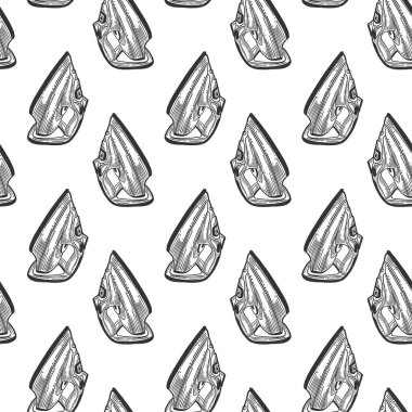 Demir. Doodle ve çizim stilinde vektör kavramı. T-shirt, kartpostal baskı için elle çizilmiş illüstrasyon. Tekstil, kağıt sargı için dikişsiz desen.