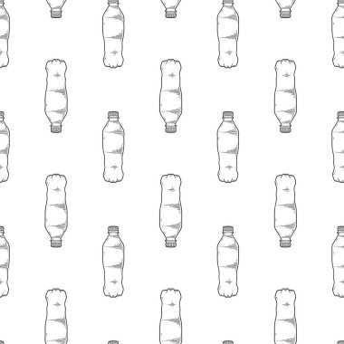 Su şişesi. Doodle ve çizim stilinde vektör kavramı. T-shirt, kartpostal baskı için elle çizilmiş illüstrasyon.