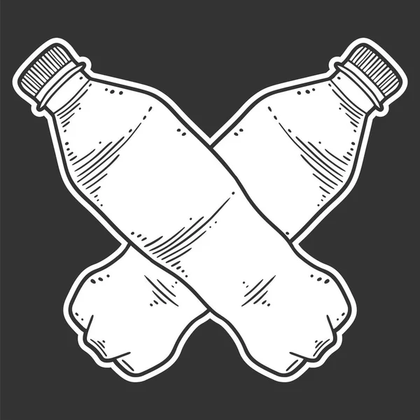 Una botella de agua. Concepto vectorial en estilo doodle y sketch . — Vector de stock