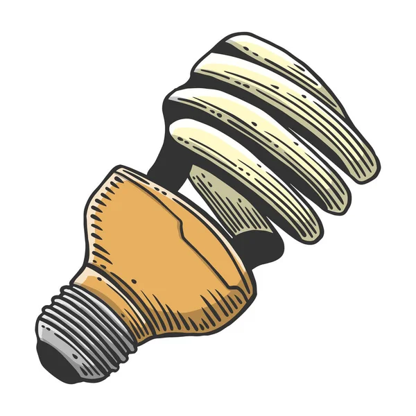 Kvicksilver glödlampa. Vektorkoncept i Doodle och skiss stil. Handritad illustration för tryckning på T-shirts, vykort. — Stock vektor