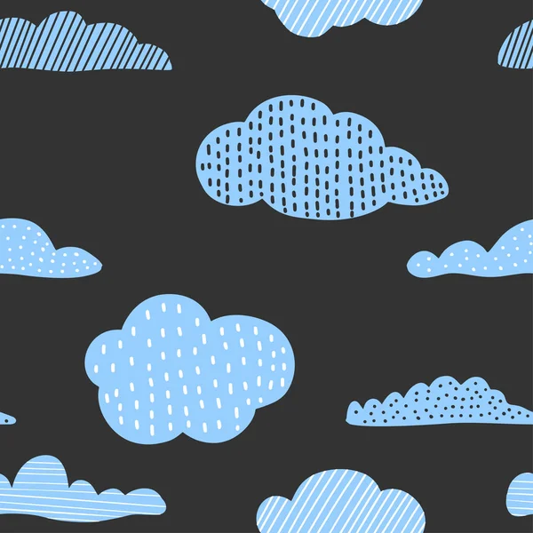 Cute hand drawn clouds, childish print. Best for t-shirt, poster, wrapping paper, decoration. Vector illustration in scandinavian style. — Stock Vector