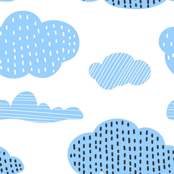 Cute hand drawn clouds, childish print. Best for t-shirt, poster, wrapping paper, decoration. Vector illustration in scandinavian style. — Stock Vector