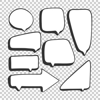 Konuşma Bubble el çizilmiş. Doodle tarzında vektör kavramı