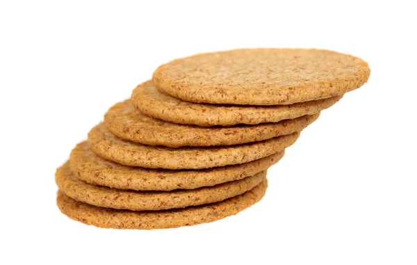 Biscoitos redondos com trigo integral. Lanche saudável . — Fotografia de Stock