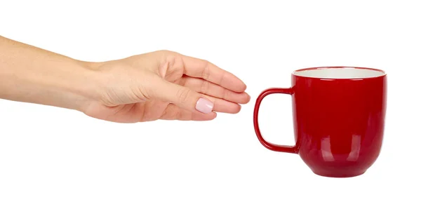 赤い磁器ティーカップ。セラミックコーヒーマグカップ. — ストック写真