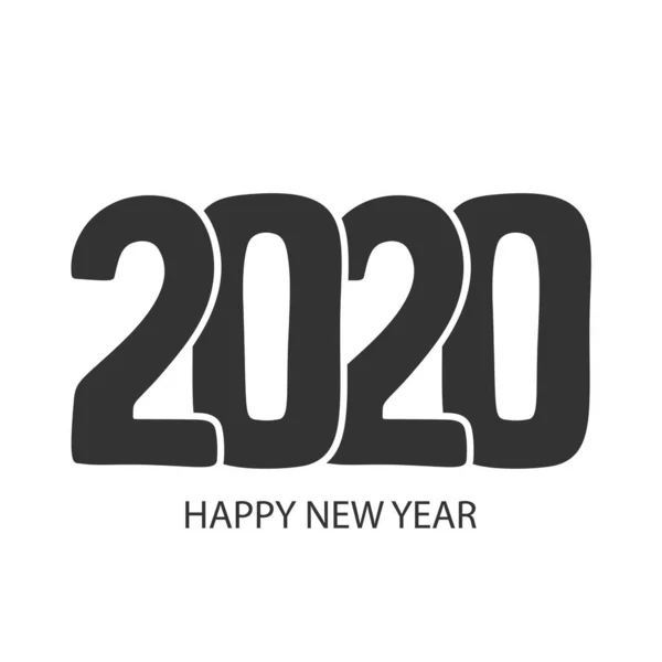Feliz Año Nuevo 2020. Portada del calendario, diseño del folleto, tarjeta, plantilla de banner. Imagen vectorial estilo de dibujos animados . — Archivo Imágenes Vectoriales