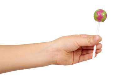 Çubukta karamel lolipop şekeri. Meyve tatlısı..