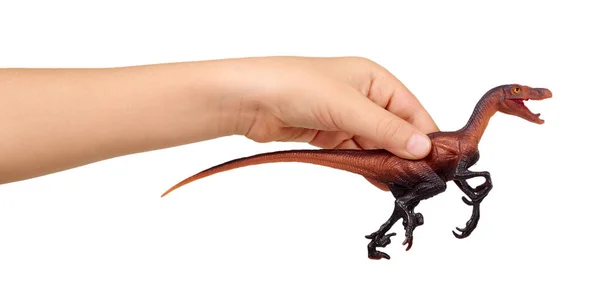 Rubber dinosaur toy. Prehistoric wild animal, danger beast. — Stok Foto