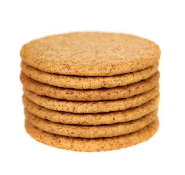 Biscotti rotondi con grano integrale. Spuntino sano . — Foto Stock