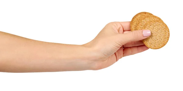 Biscotti rotondi con grano integrale. Spuntino sano . — Foto Stock