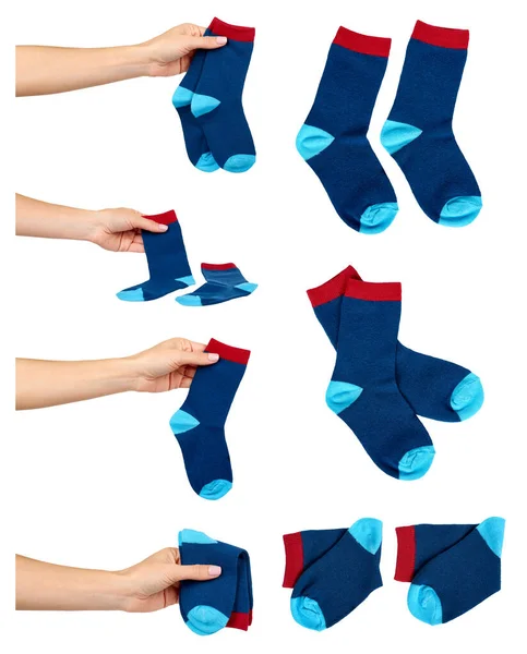 Chaussettes en coton pour enfants, set et collection. Isolé — Photo