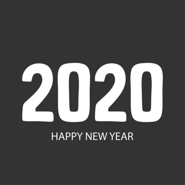 Feliz Año Nuevo 2020. Portada del calendario, diseño del folleto, tarjeta, plantilla de banner. Imagen vectorial estilo de dibujos animados . — Archivo Imágenes Vectoriales