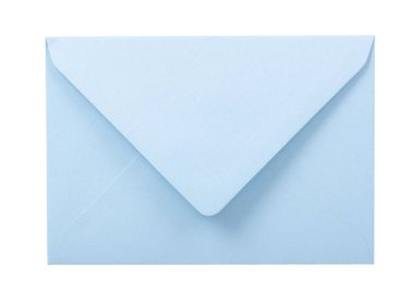 Posta için kağıt zarf, posta için mektup. Beyazda izole edilmiş.