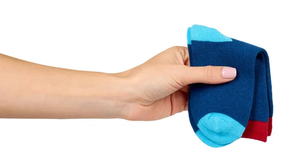 Calcetines de algodón azul, ropa de pie para niños. Lindo desgaste de niños . — Foto de Stock