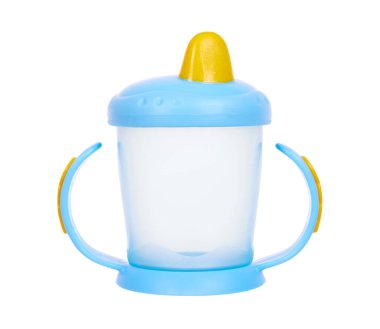 Mavi çocuk şişeyi besle ve iç..