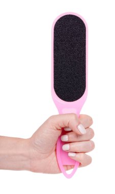 Pembe plastik topuk rendeleyici, pedikür aracı.