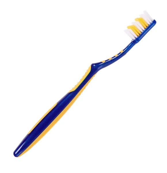 Brosse Dents Plastique Bleue Jaune Soins Dentaires — Photo